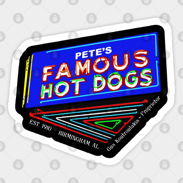 PETE'S FAMOUS HOT DOGS Sticker by thedeuce